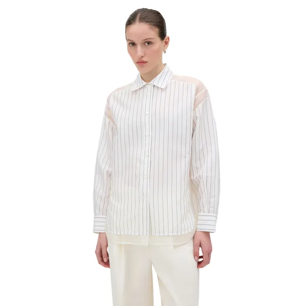 Panelled Pinstripe Shirt