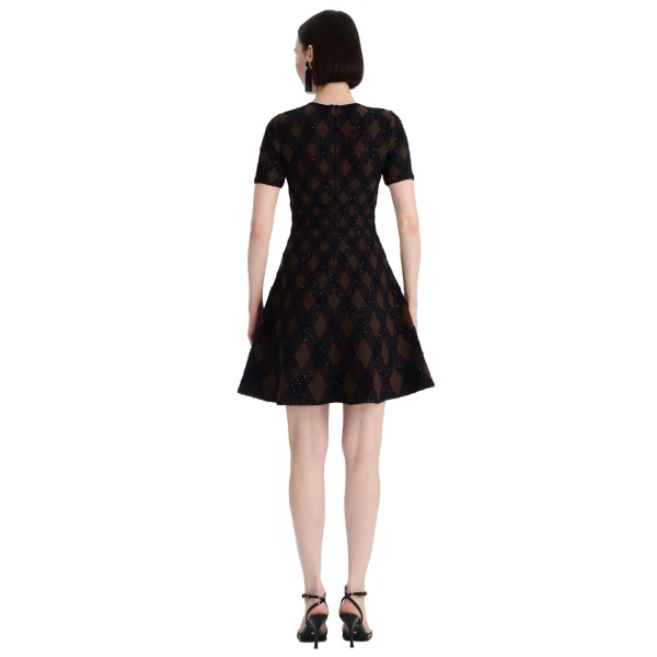 Oscar de la Renta Argyle Knit Dress