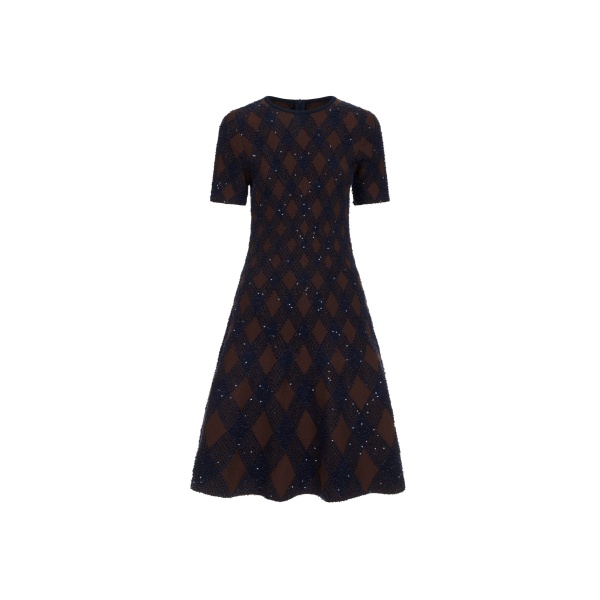 Oscar de la Renta Argyle Knit Dress | Dresses | Luxury Shoes 