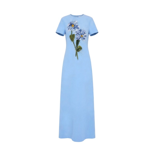 Oscar de la Renta Beaded Chiné Cosmos Embroidered Caftan | Kimono | Luxury Shoes 
