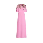 Oscar de la Renta Beaded Mixed Botanical Embroidered Caftan | Kimono | Luxury Shoes 