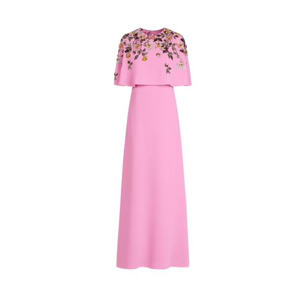 Oscar de la Renta Beaded Mixed Botanical Embroidered Caftan | Kimono | Luxury Shoes 