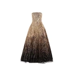 Oscar de la Renta Beaded Sequin Moiré Ombré Tea Length Gown | Dresses | Luxury Shoes 