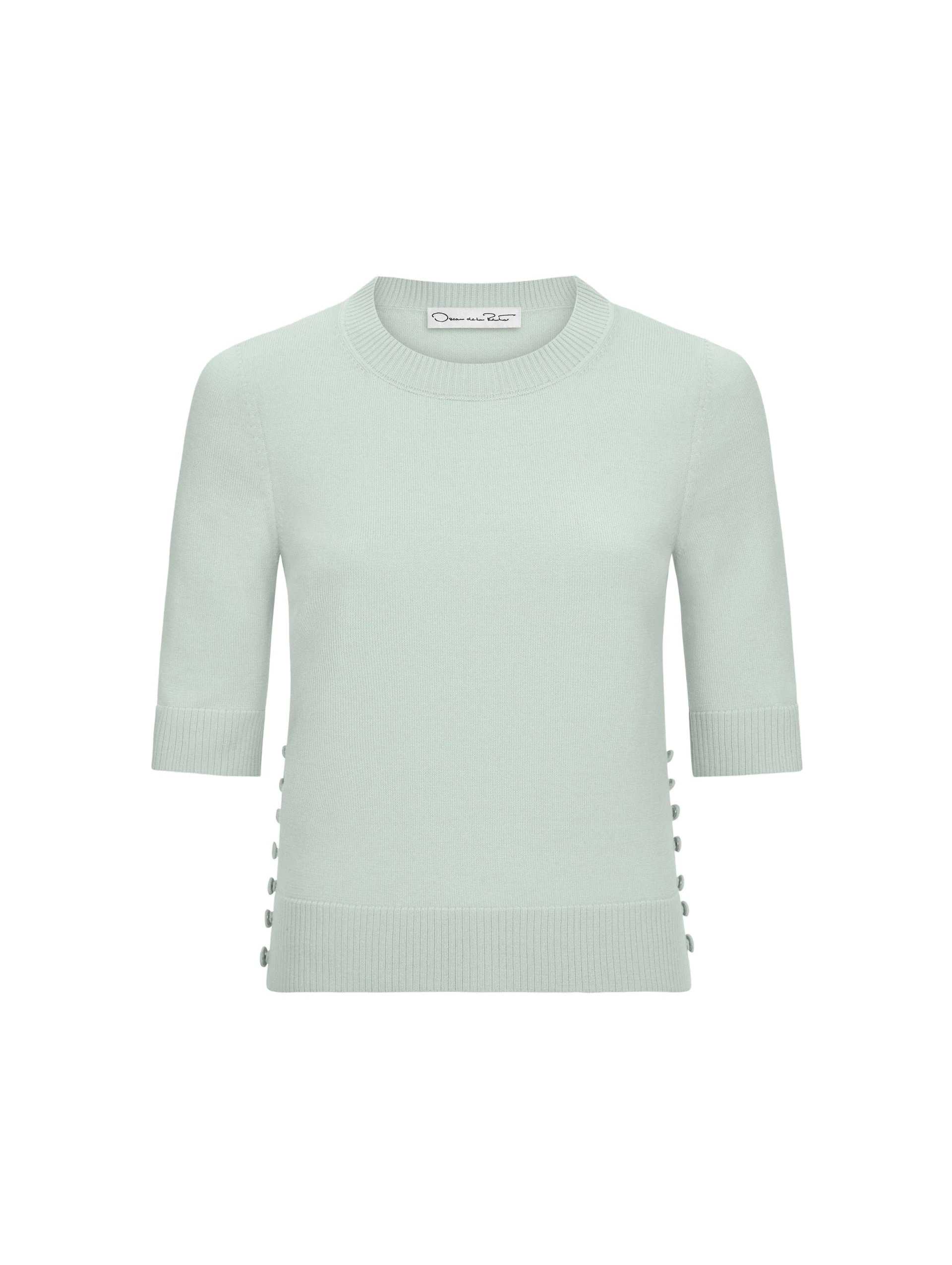 Oscar de la Renta Button Detail Pullover | Knitwear | Luxury Shoes Oscar de la Renta Button Detail Pullover | Knitwear | Luxury Shoes