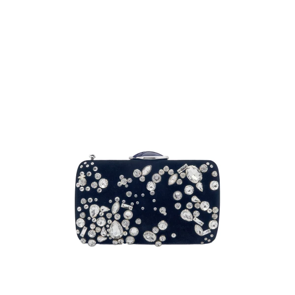 Crystal Cluster Embroidered Minaudière