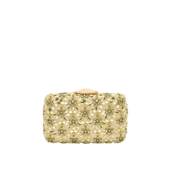 Gold clutch bag