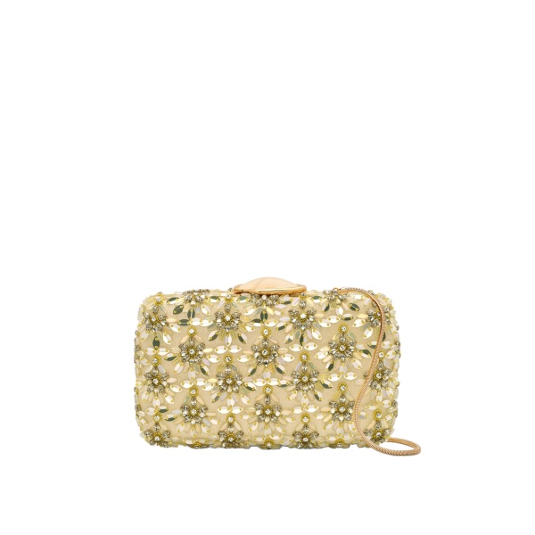 Oscar de la Renta Crystal & Glass Embroidered O Minaudière