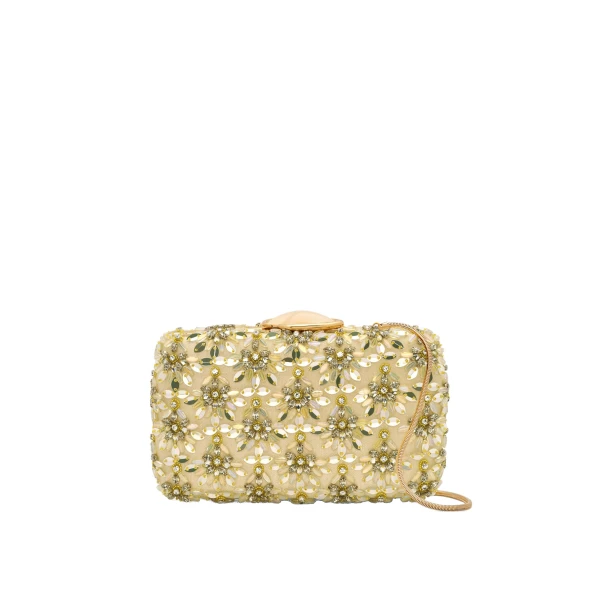 Oscar de la Renta Crystal & Glass Embroidered O Minaudière