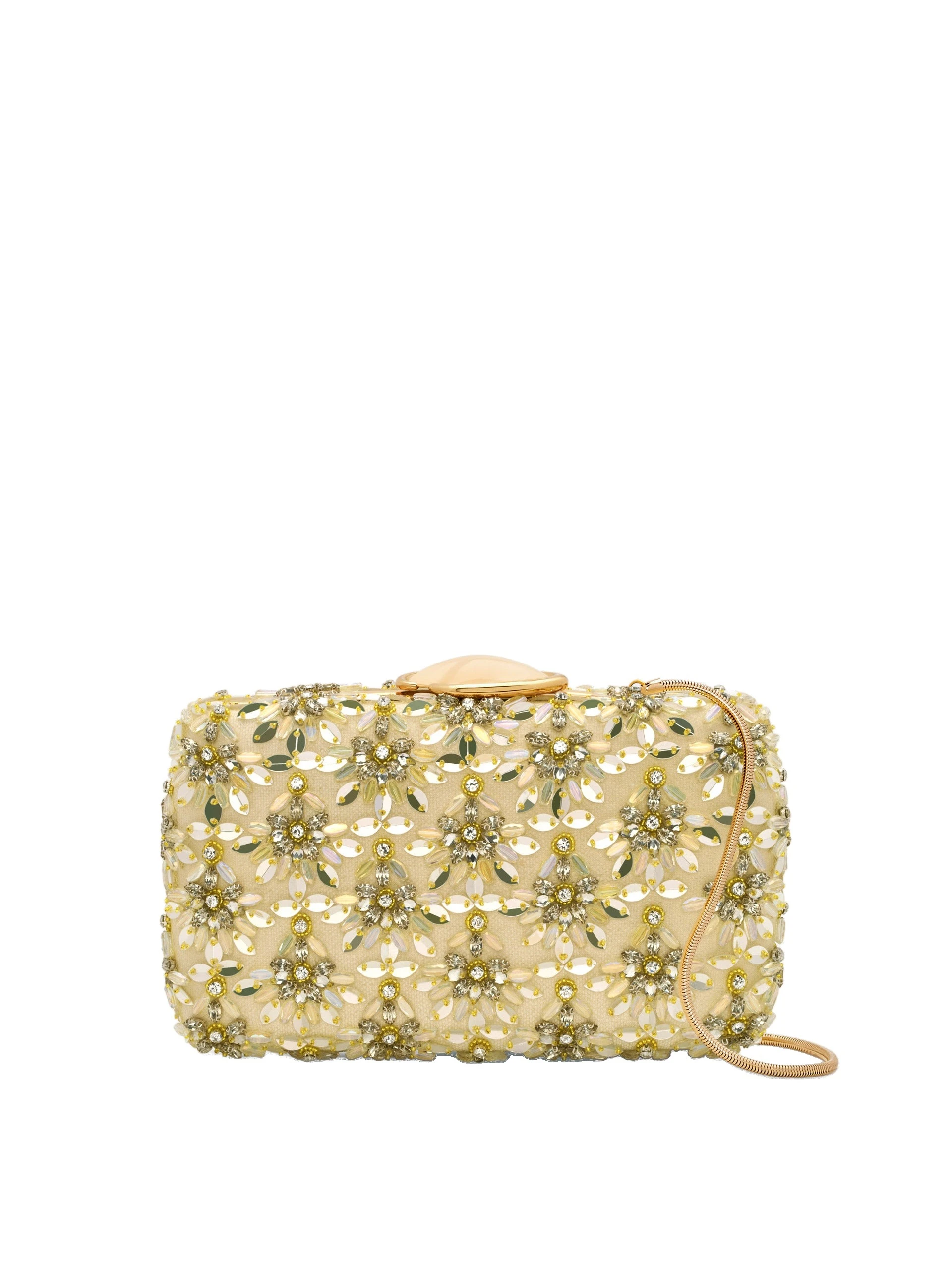 Oscar de la Renta Crystal & Glass Embroidered O Minaudière Oscar de la Renta Crystal & Glass Embroidered O Minaudière