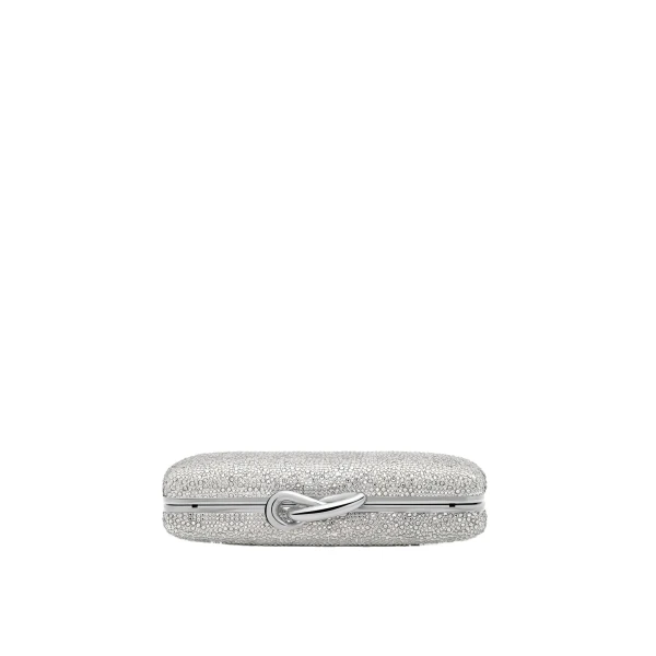 Silver clutch bag