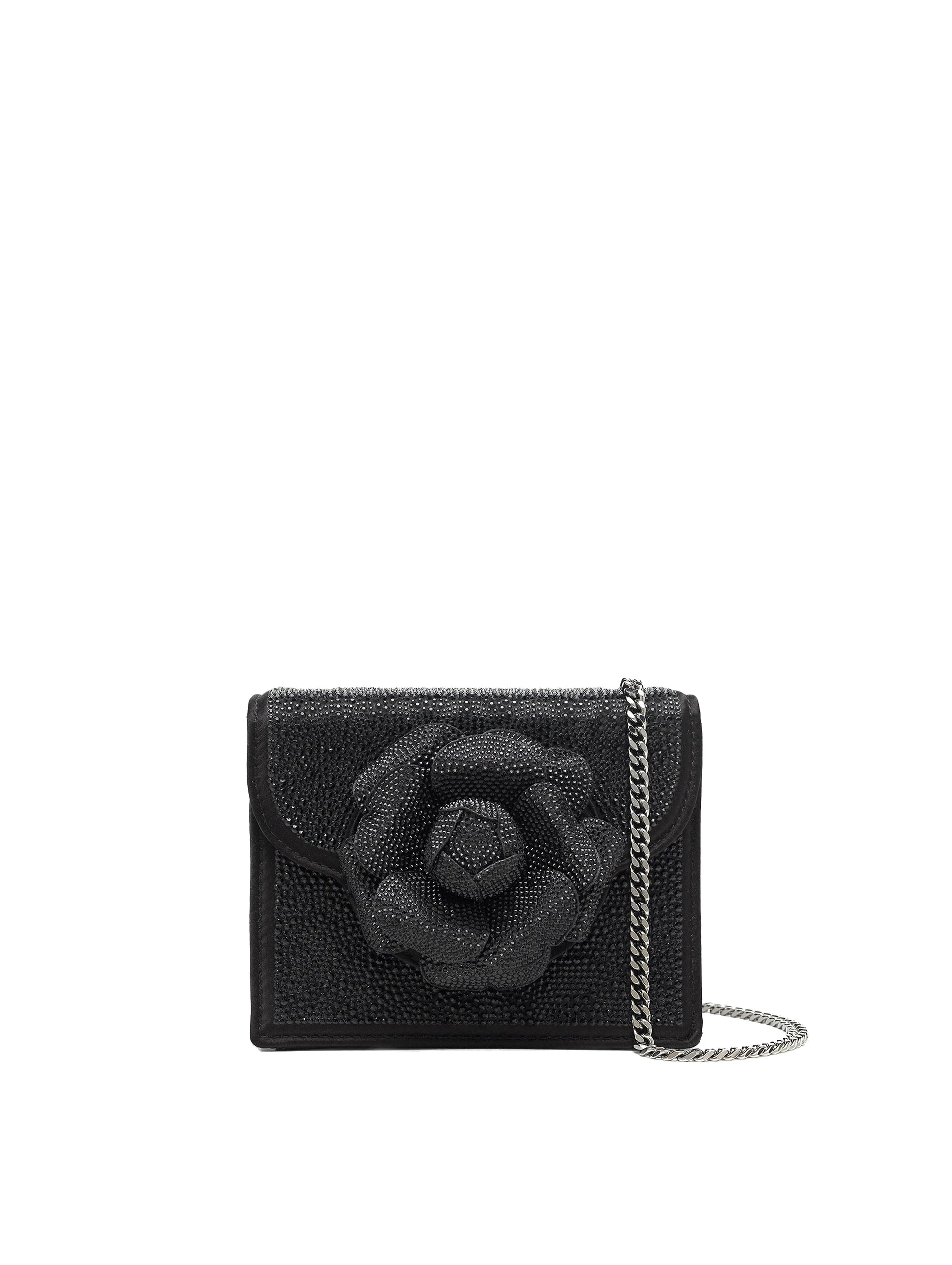 Oscar de la Renta Crystal Pavé Mini TRO Bag in Black Oscar de la Renta Crystal Pavé Mini TRO Bag in Black