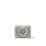 Oscar de la Renta Crystal Pavé Mini TRO Bag in Silver