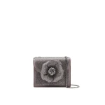Oscar de la Renta Crystal Pavé Mini TRO Bag in Smoke