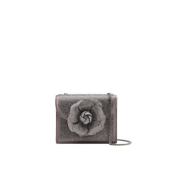 Crystal Pavé Mini TRO Bag in Smoke
