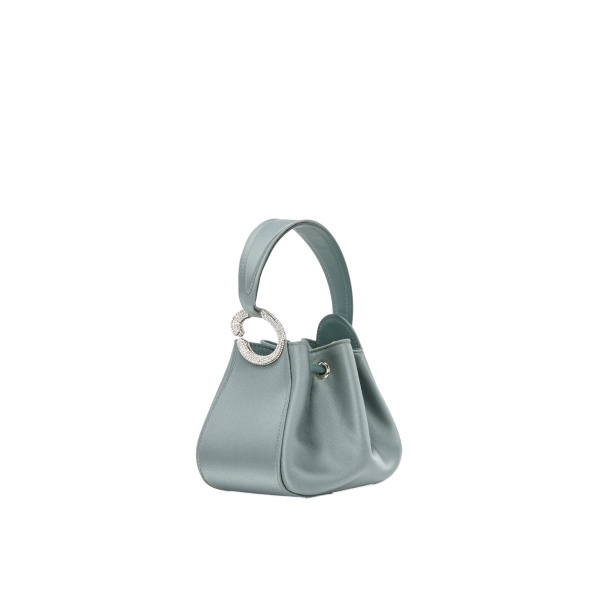 Oscar de la Renta Crystal Pavé Nano O Handle Bag in Steel