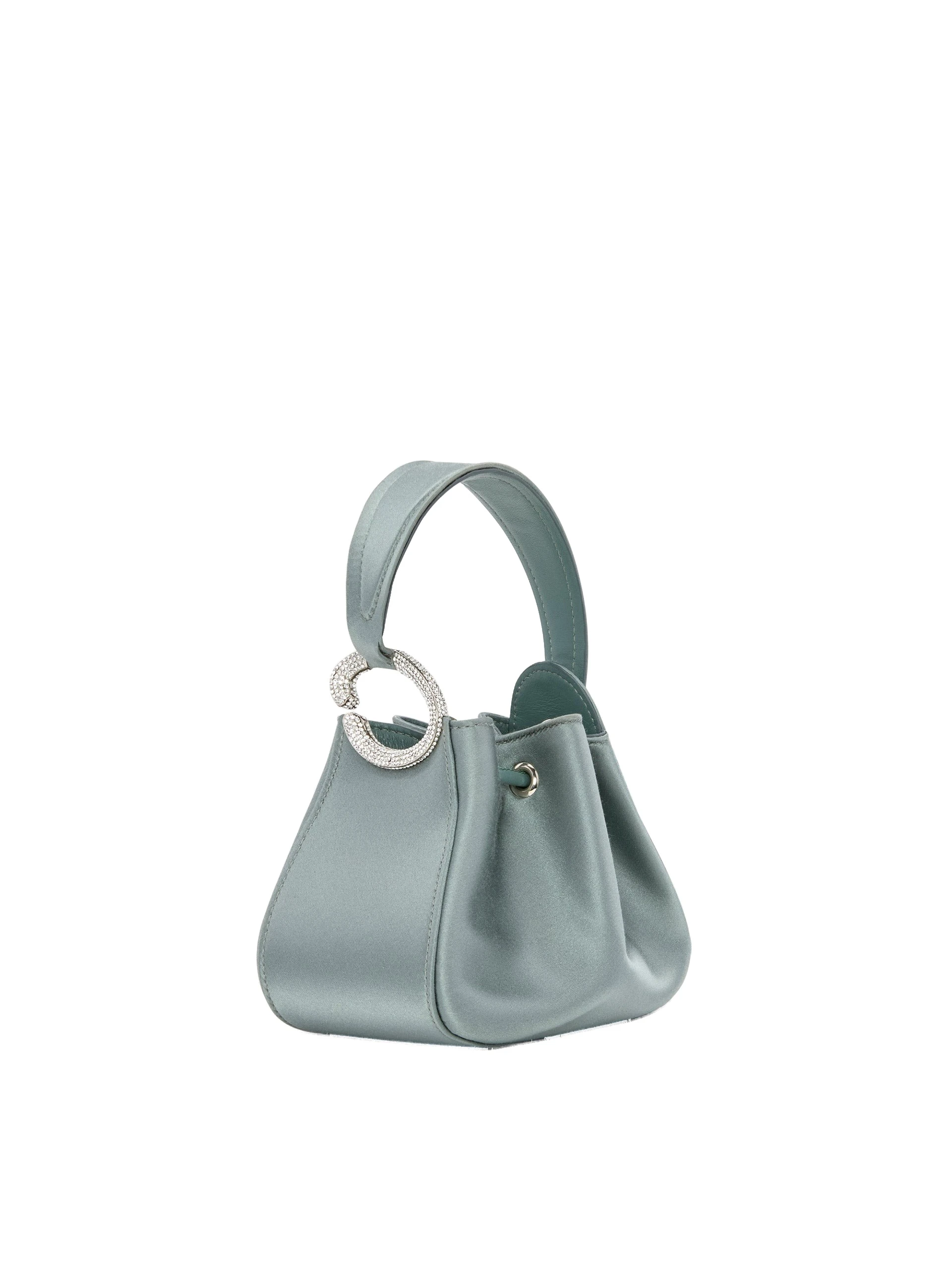 Oscar de la Renta Crystal Pavé Nano O Handle Bag in Steel Oscar de la Renta Crystal Pavé Nano O Handle Bag in Steel