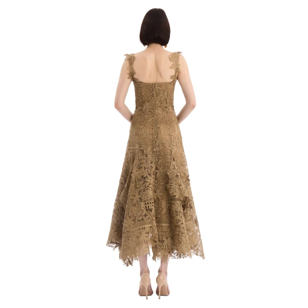 Oscar de la Renta Dominican Landscape Guipure Dress