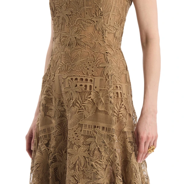 Oscar de la Renta Dominican Landscape Guipure Dress