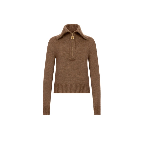 Oscar de la Renta Double Collar Double Zip Pullover | Knitwear | Luxury Shoes 