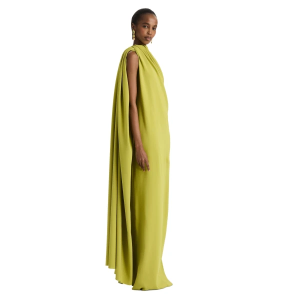 Oscar de la Renta Drape Detailed Georgette Caftan