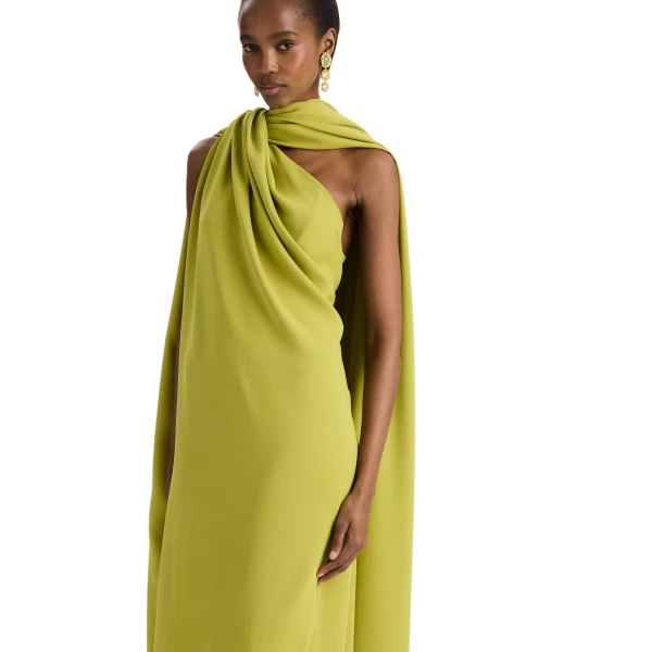 Oscar de la Renta Drape Detailed Georgette Caftan