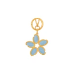 Oscar de la Renta Enamel O Flower Key Chain in Blue