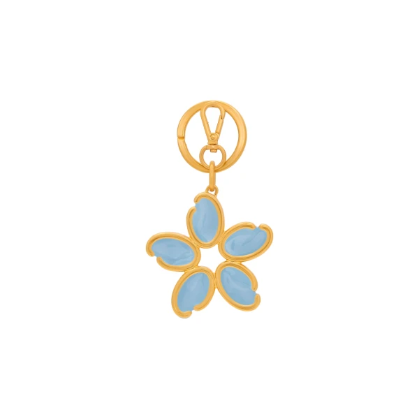 Enamel O Flower Key Chain in Blue