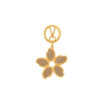 Oscar de la Renta Enamel O Flower Key Chain in Sand
