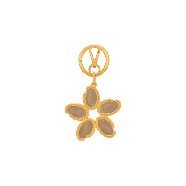 Oscar de la Renta Enamel O Flower Key Chain in Sand