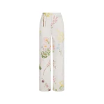 Oscar de la Renta Faded Mixed Botanical Denim Pant | Pants | Luxury Shoes 