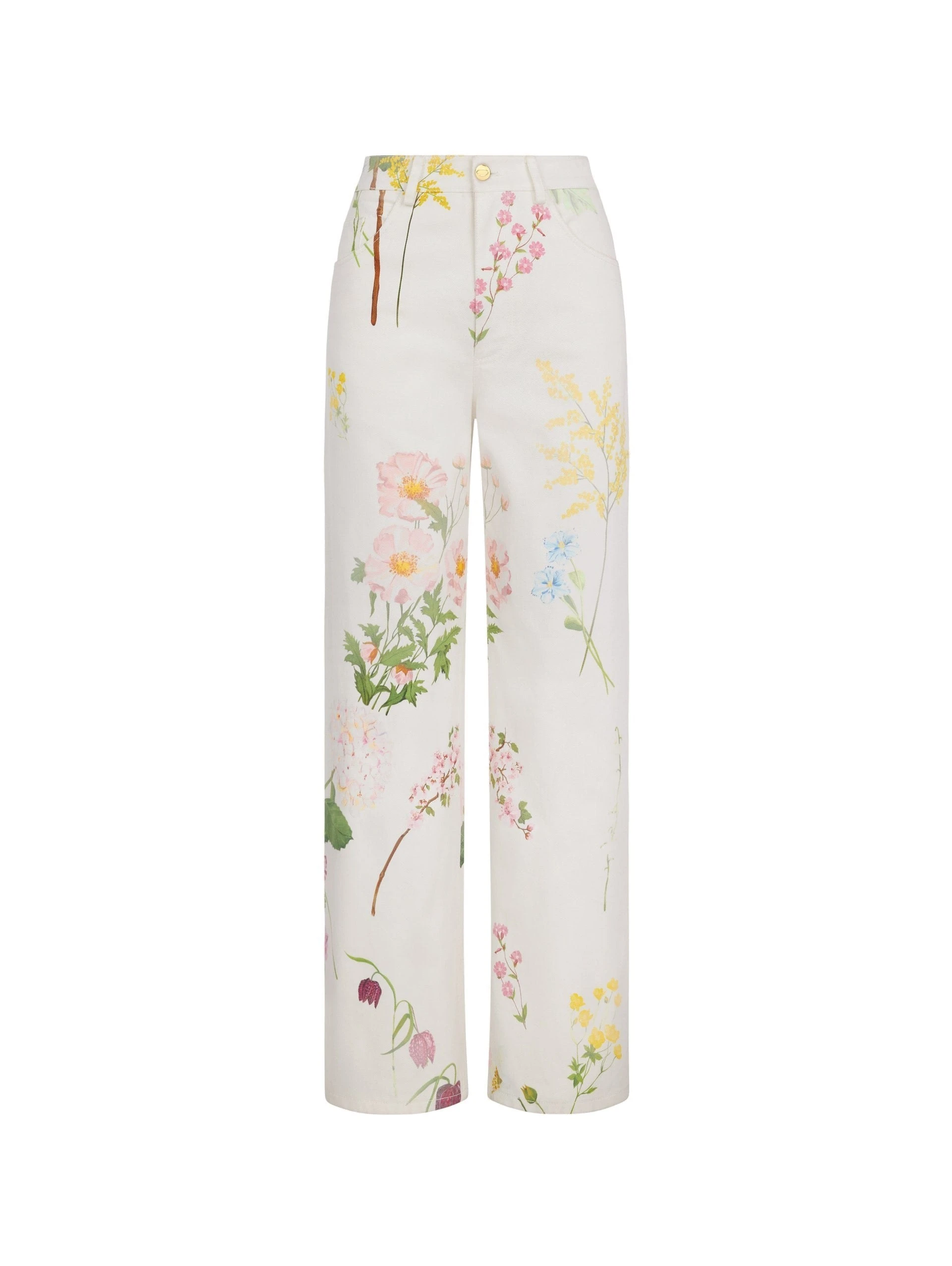 Oscar-de-la-Renta-Faded-Mixed-Botanical-Denim-Pant Oscar de la Renta Faded Mixed Botanical Denim Pant | Pants | Luxury Shoes