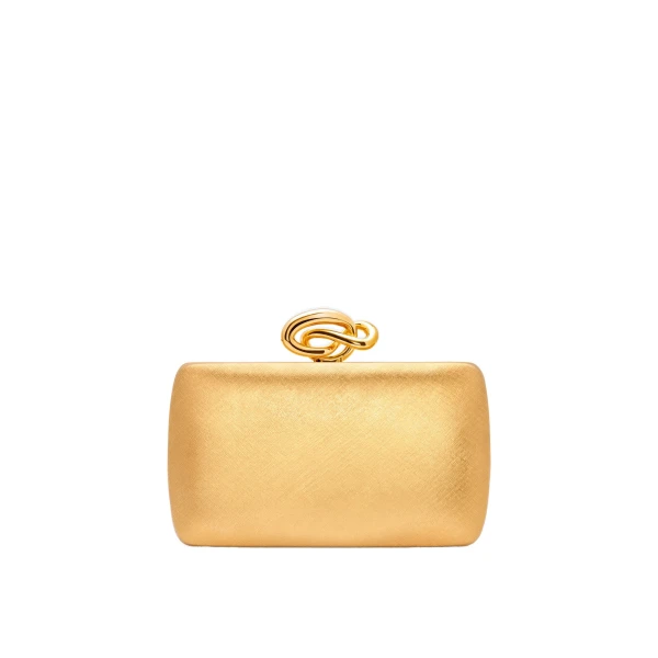 Gold clutch bag