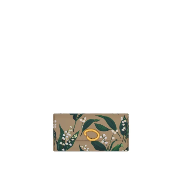Oscar de la Renta Lily of the Valley-Printed Continental Wallet