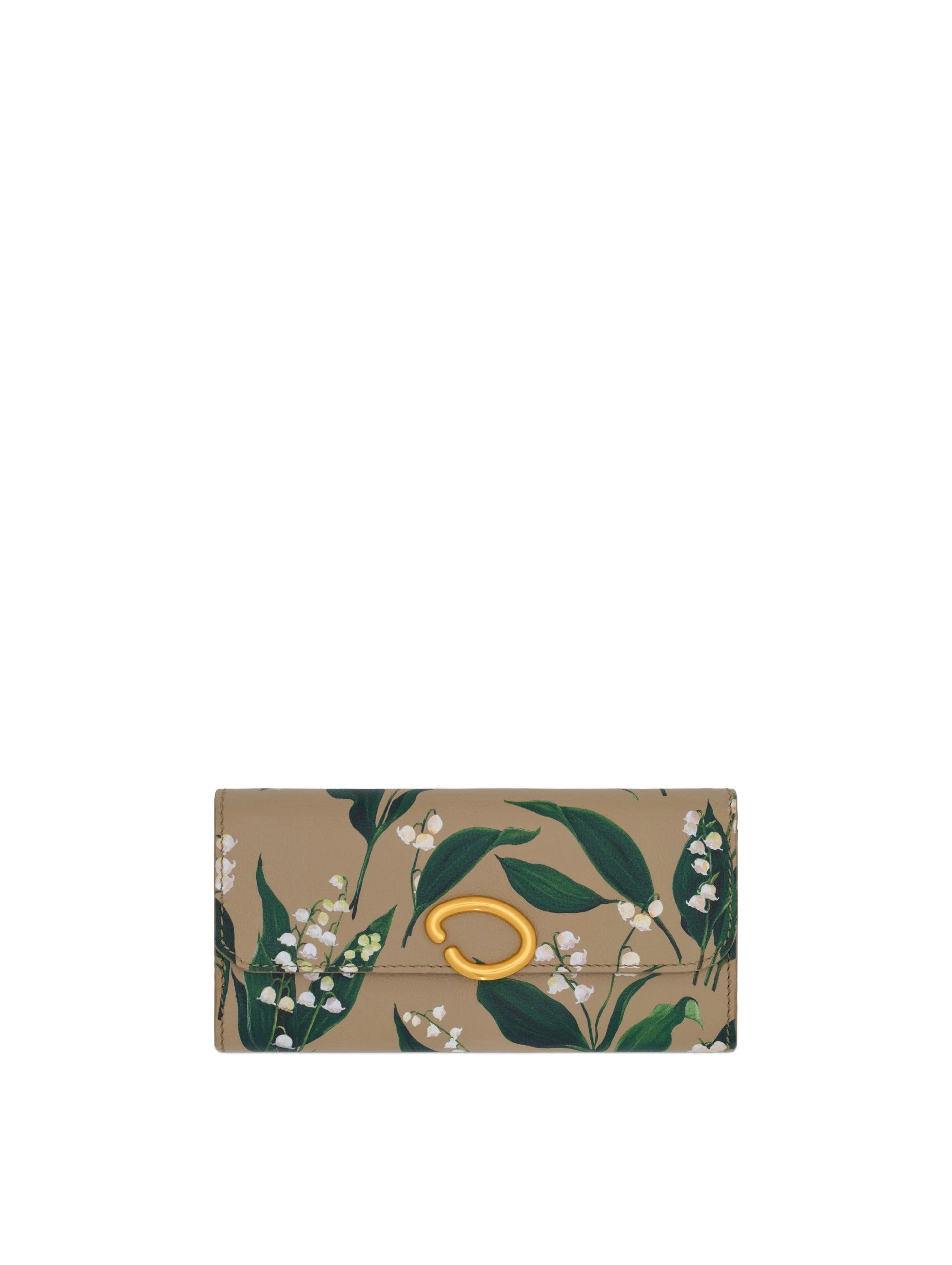 Oscar de la Renta Lily of the Valley-Printed Continental Wallet Oscar de la Renta Lily of the Valley-Printed Continental Wallet
