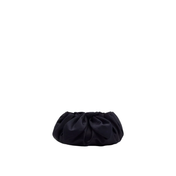 Mini Satin Bow Clutch in Navy