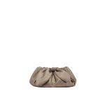 Oscar de la Renta Mini Satin Bow Clutch in Taupe