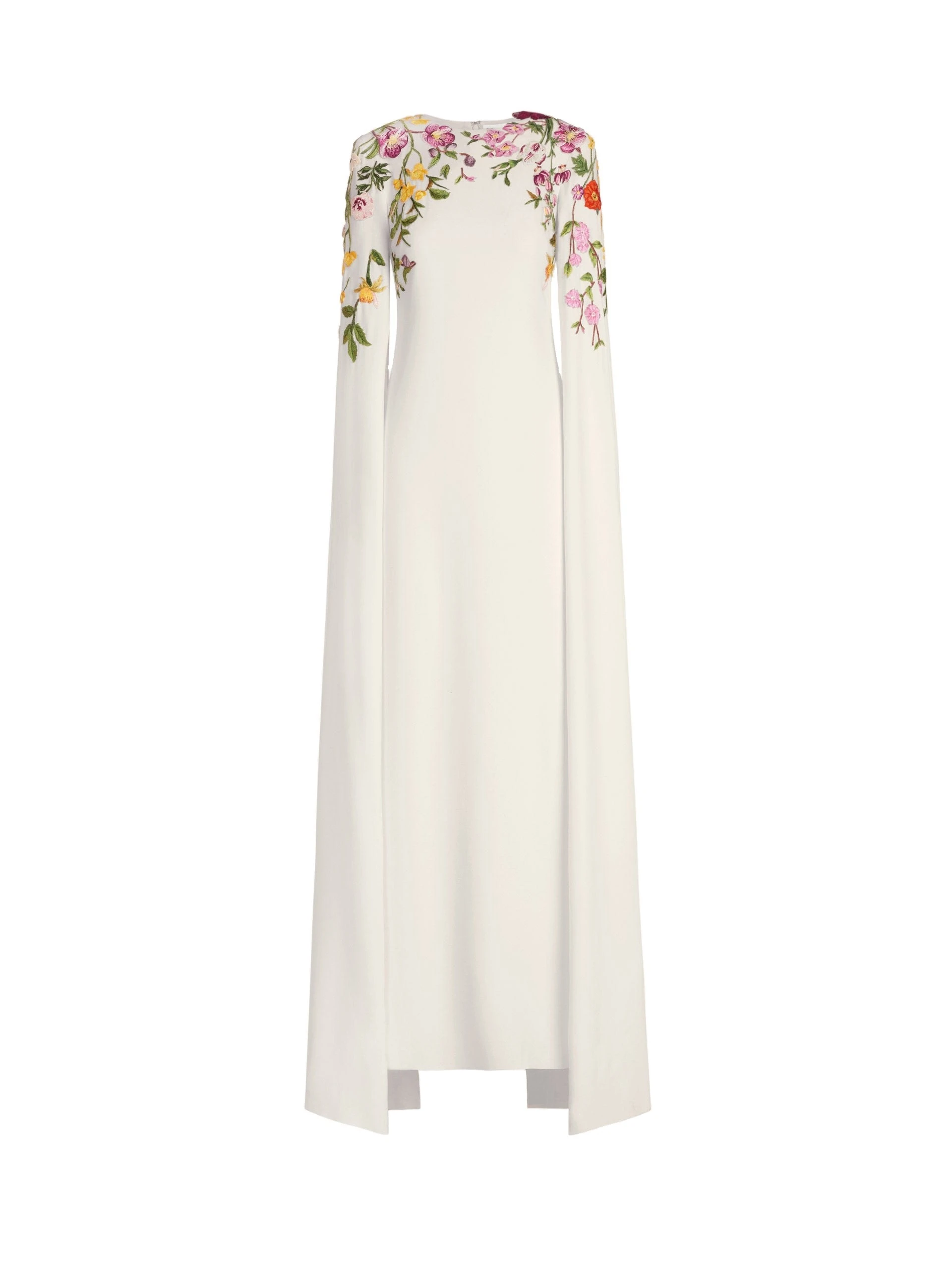 Oscar-de-la-Renta-Mixed-Botanical-Embroidered-Georgette-Caftan Oscar de la Renta Mixed Botanical Embroidered Georgette Caftan | Kimono | Luxury Shoes