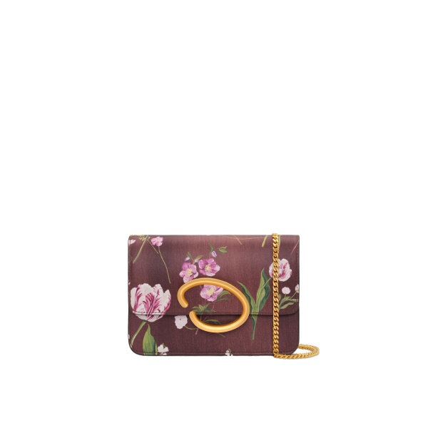 Oscar de la Renta Mixed Botanical Printed O Pochette