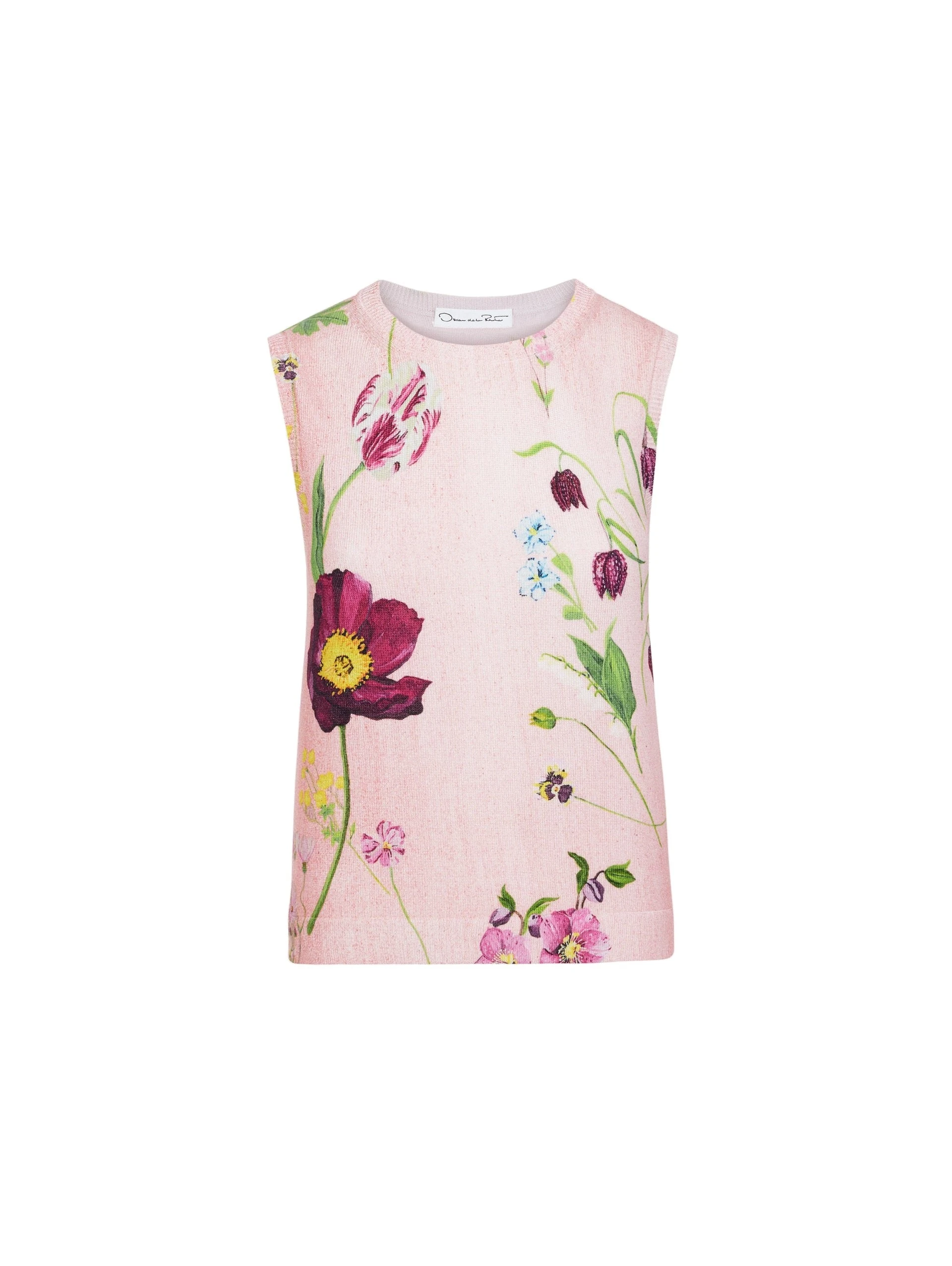 Oscar-de-la-Renta-Mixed-Botanical-Printed-Tank Oscar de la Renta Mixed Botanical Printed Tank | Tops | Luxury Shoes