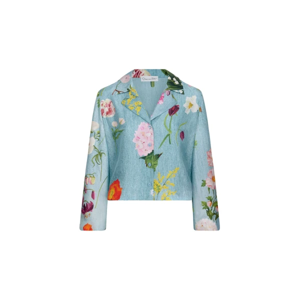 Mixed Botanical Silk Twill Blouse
