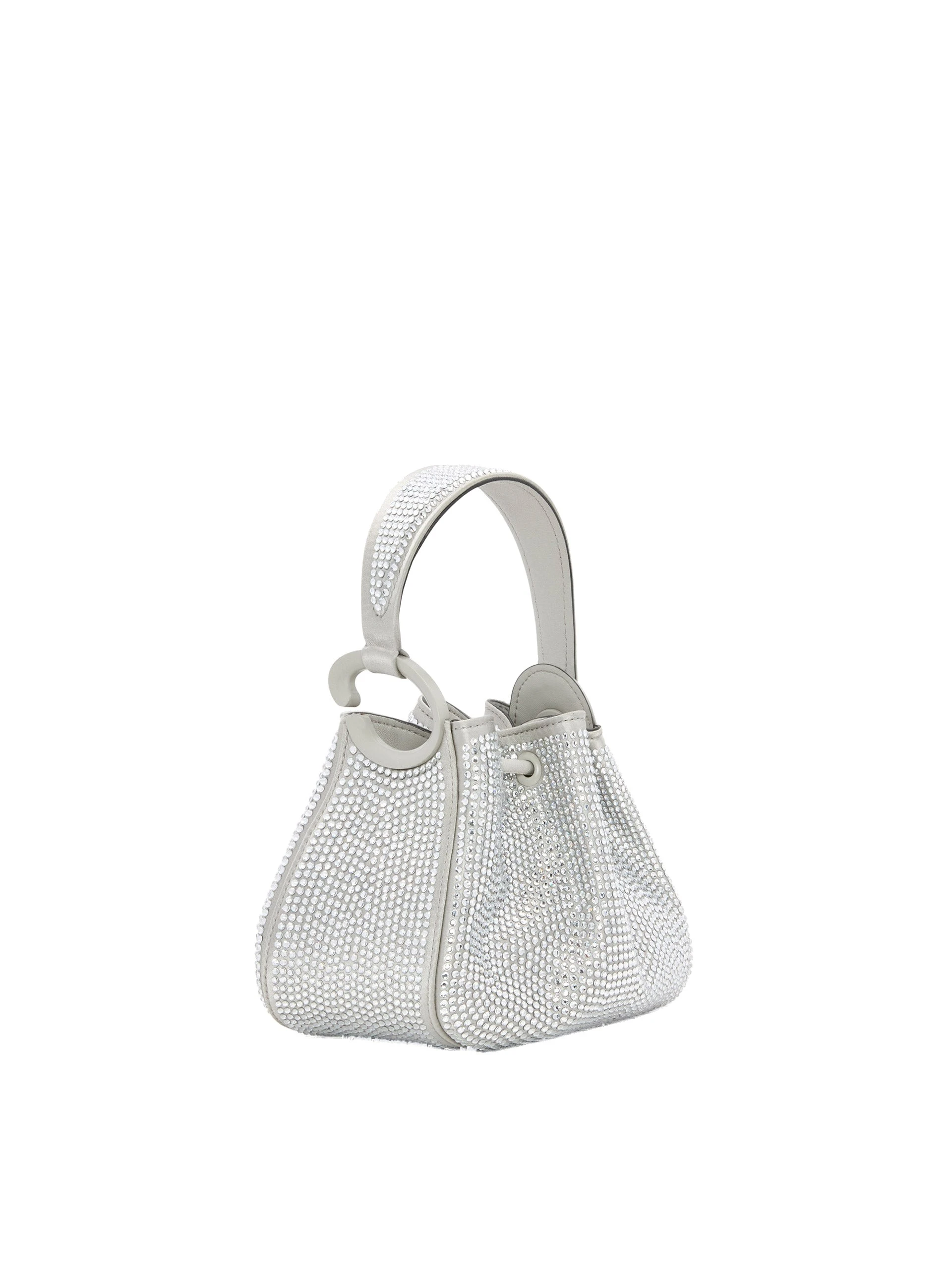 Oscar de la Renta Nano Crystal Pavé O Handle Bag in Silver Oscar de la Renta Nano Crystal Pavé O Handle Bag in Silver