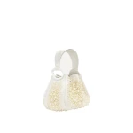 Oscar de la Renta Nano Pearl Embroidered O Handle Bag