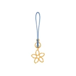 Oscar de la Renta O Flower Wristlet Key Chain in Blue