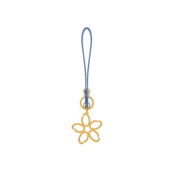 O Flower Wristlet Key Chain in Blue