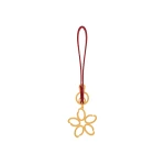 Oscar de la Renta O Flower Wristlet Key Chain in Cherry