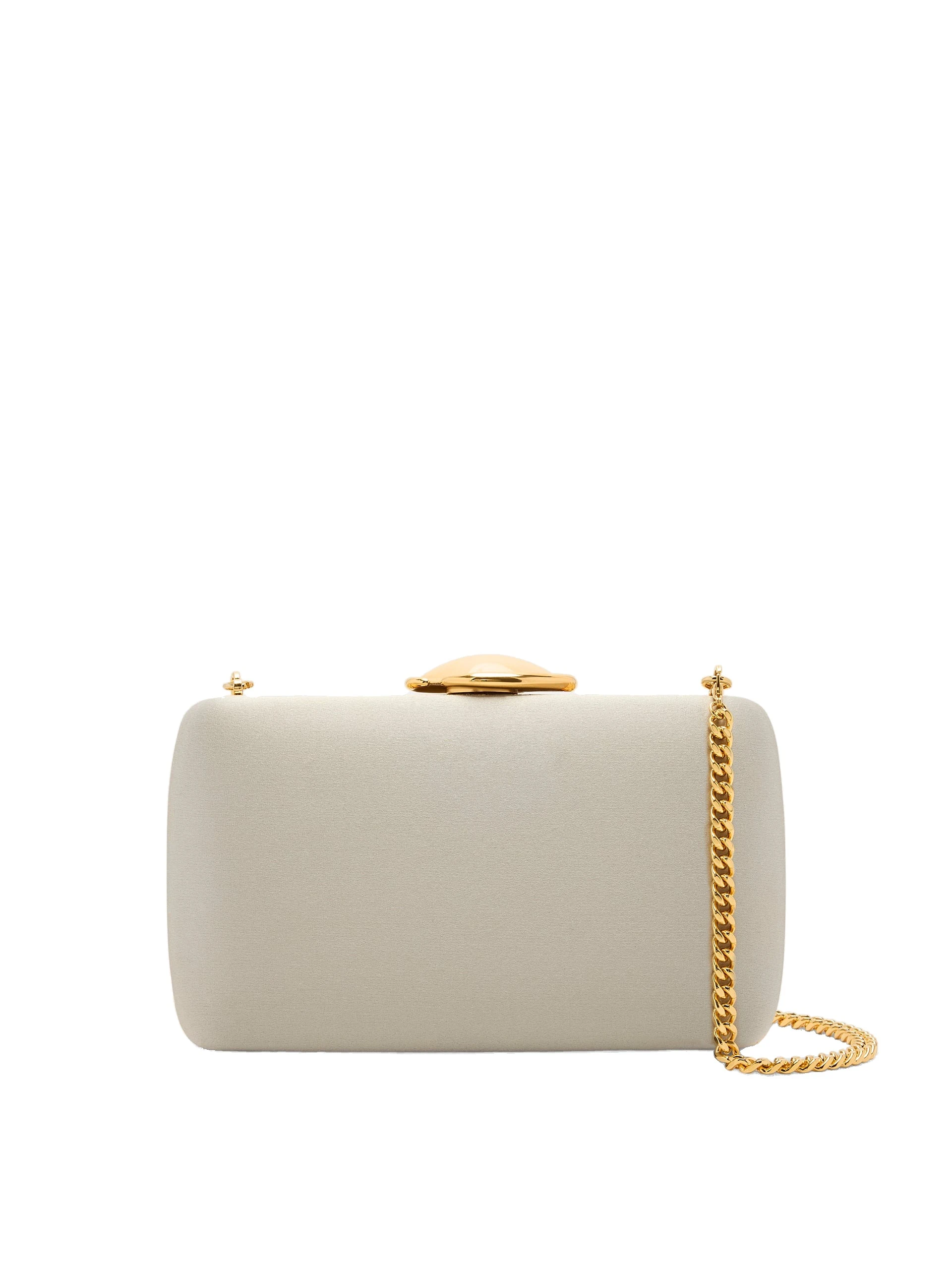 Oscar de la Renta O Satin Minaudière in Champagne Oscar de la Renta O Satin Minaudière in Champagne