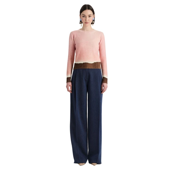 Oscar de la Renta Ombré Crewneck Pullover