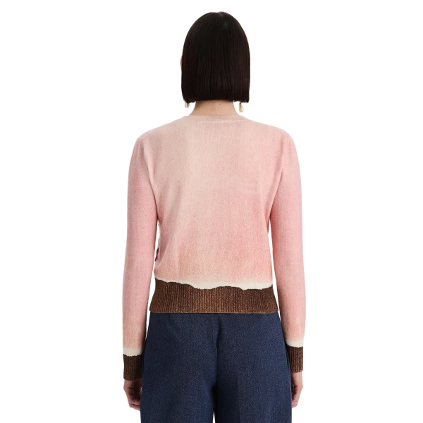 Oscar de la Renta Ombré Crewneck Pullover