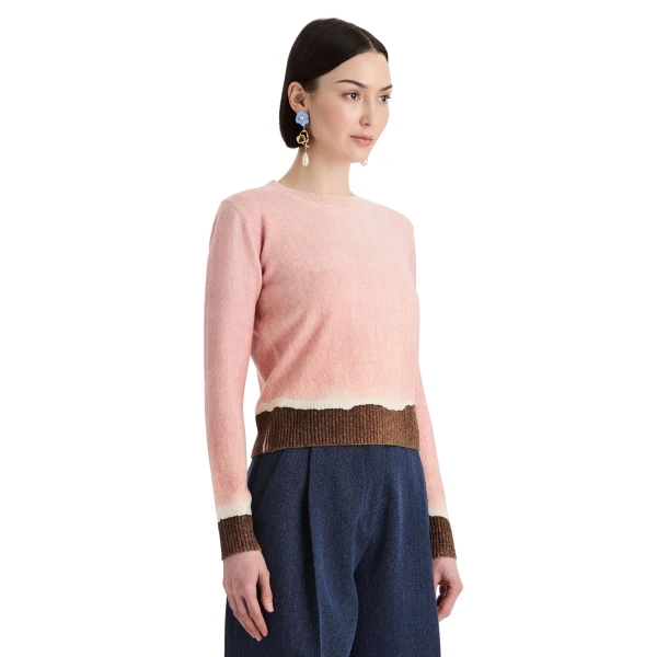 Oscar de la Renta Ombré Crewneck Pullover