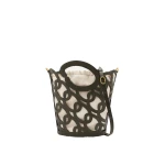 Oscar de la Renta Oscar Chain-Link Leather Tote in Birch Green
